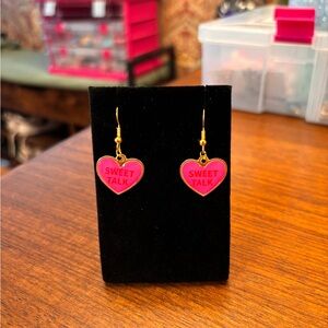 New Sweet Talk conversation Heart Earrings bad pic super cute gold tone